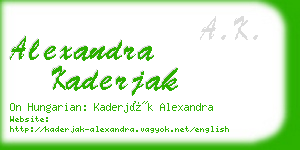 alexandra kaderjak business card